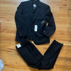 Express Black Pinstripe Suit for Men